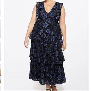 NWT Stitch Fix Larin/Lulus Molinetto Navy Tiered Dress Size 2X
